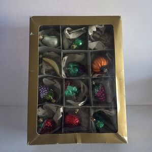 Vintage Colorful Christmas Ornaments Set Of 12